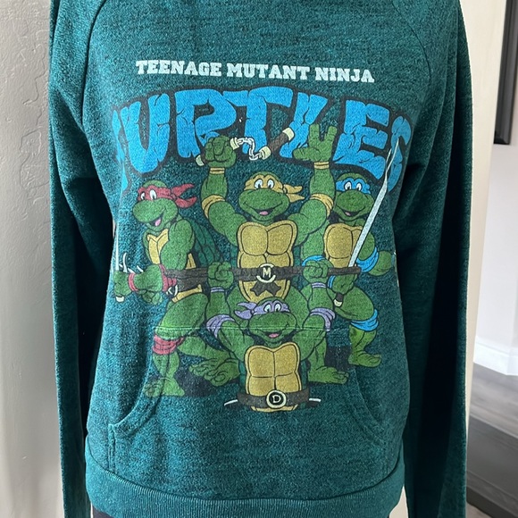 2014 Teenage Mutant Ninja Turtles hooded sweatshirt, dark green, size M - Picture 1 of 6